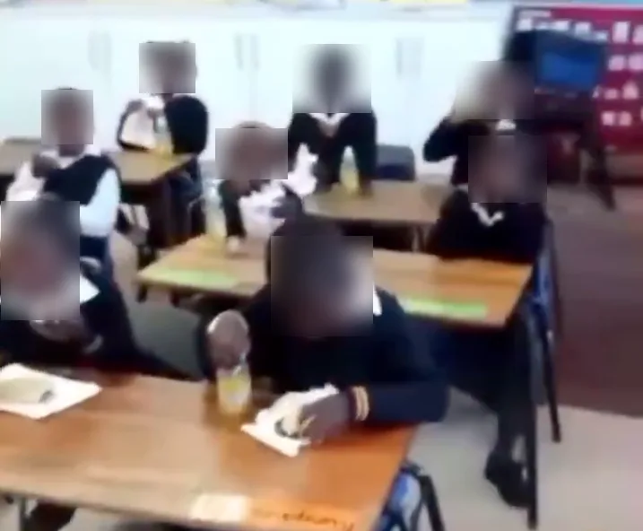 Disgusted SADTU demands action after clip reveals one learner eating while another hides shame 1 SADTU has expressed disappointment over a viral video showing learners eating and drinking in a classroom while one student sat covering his face for not contributing.