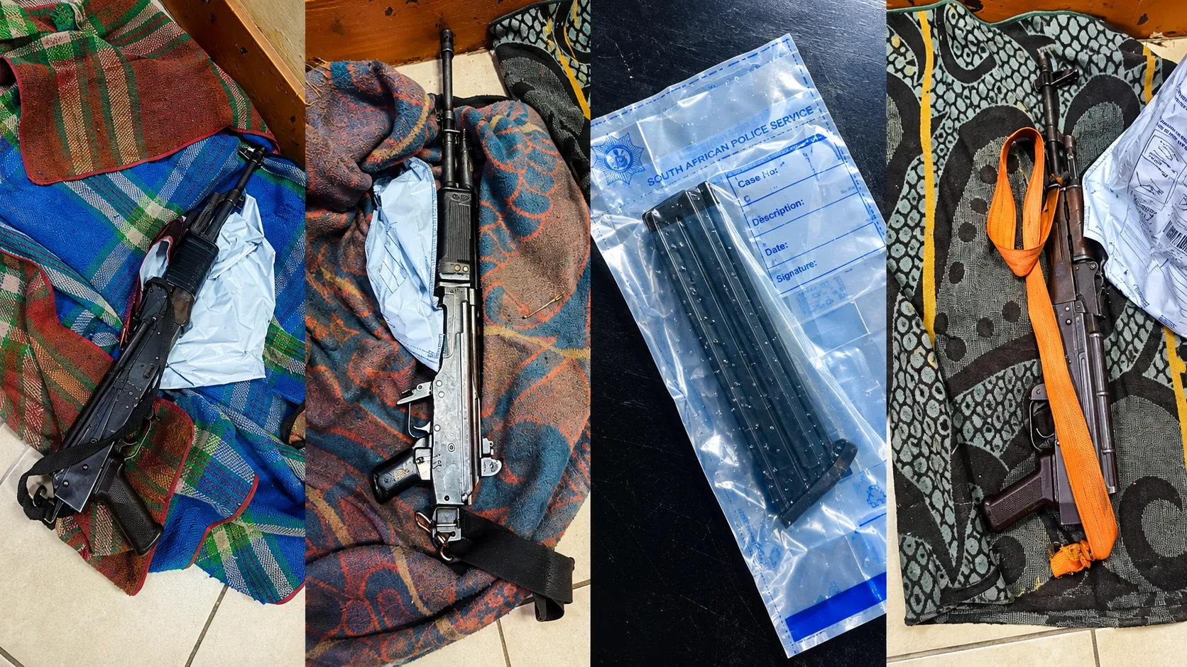 Collage of Seized Firearms and Evidence